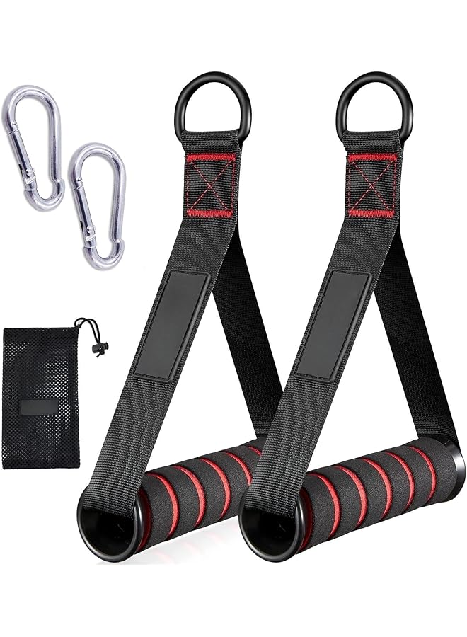 X spring Exercise Handle Pull Down Home Gym Working Out Handle Heavy Duty Fitness Handle with 2 Carabiners for Resistance Bands Resistance Band Handles for Cable Machine Pulleys - Image 1