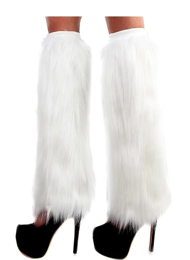 Bmirth White Leg Warmers Women's Fuzzy Leg Warmers Soft Fluffy Long Leg Warmer Dance Hosiery Long Boots Cover Shoes - Image 1
