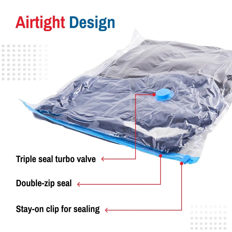 Spacesaver 6 Pack Medium Vacuum Storage Bags for Comforters, Blankets & Clothes â€“Vacuum Sealed Compression Bags with Hand Pump â€“ Space Saver Storage Bags for Bedding, Moving, Travel & Organization - Image 5