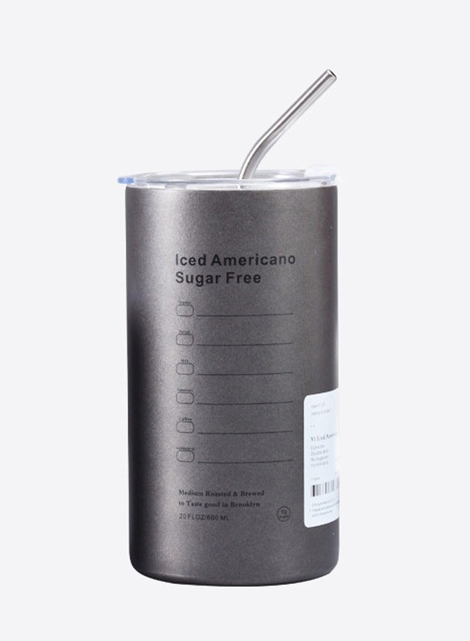 QINGYAN Stainless Steel Vacuum Insulated Coffee Mug Tumbler with Lid and Straw for Water Iced Tea or Coffee Smoothie and More Coffee Travel Mug for Car/Home/Office/Party/Camping  - Image 1