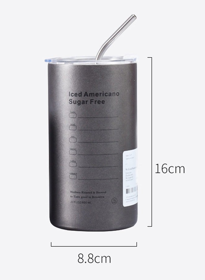 QINGYAN Stainless Steel Vacuum Insulated Coffee Mug Tumbler with Lid and Straw for Water Iced Tea or Coffee Smoothie and More Coffee Travel Mug for Car/Home/Office/Party/Camping  - Image 3
