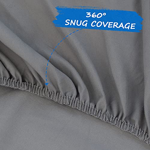 Coldwind Bassinet Sheets for Baby Boy Girl 2 Pack Bassinet Sheet Set Universal Soft Cradle Sheets Fit for Oval Rectangle and Hourglass Bassinet Mattress, Bassinet Sheets, Grey&Navy - Image 2