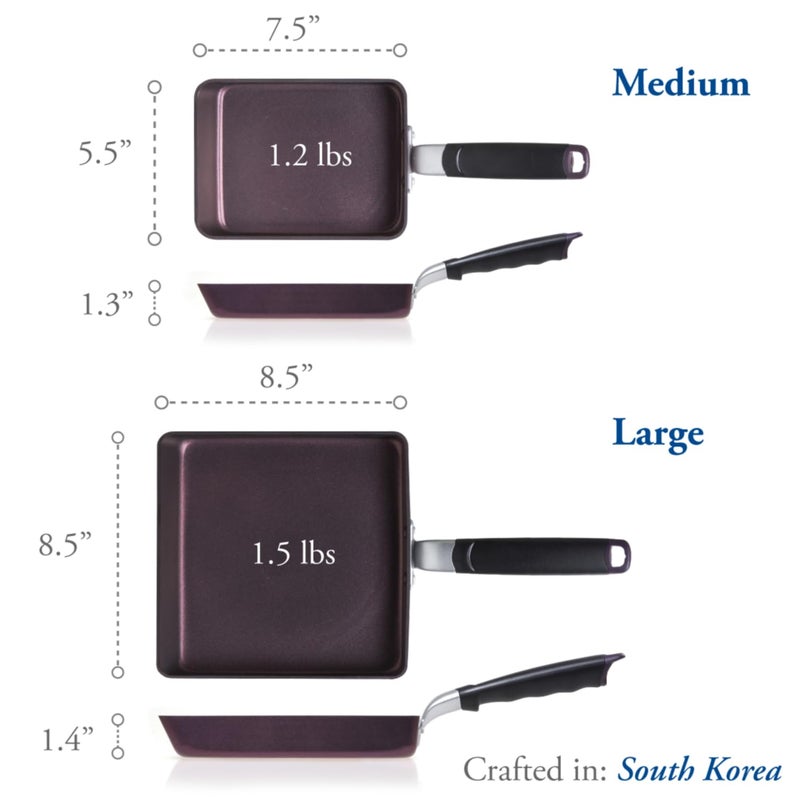 TECHEF - Tamagoyaki Japanese Omelette Pan/Egg Pan Skillet, PFOA-Free, Dishwasher Safe, Induction-Ready, Made in Korea (Purple/Medium) - Image 5