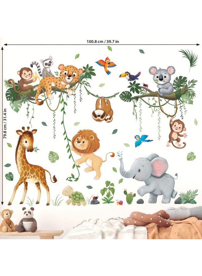 DECOWALL SG2-2501 Jungle Animal Branch Wall Decals Stickers Nursery Décor Baby Safari Wallpaper Tree Kids Living Room Boys Bedroom Removable Peel and Stick Home - Image 5