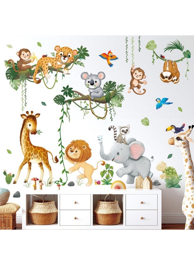 DECOWALL SG2-2501 Jungle Animal Branch Wall Decals Stickers Nursery Décor Baby Safari Wallpaper Tree Kids Living Room Boys Bedroom Removable Peel and Stick Home - Image 3