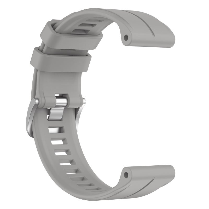 S-TOP For Garmin Fenix 5 22mm Solid Color Silicone Watch Band(Grey) - Image 3