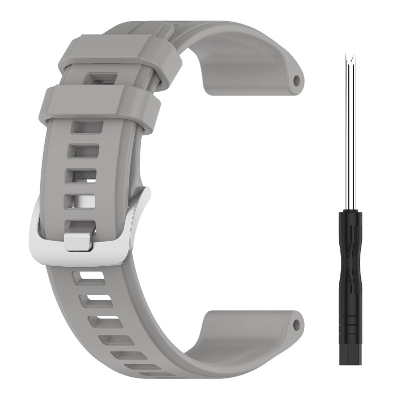S-TOP For Garmin Fenix 5 22mm Solid Color Silicone Watch Band(Grey) - Image 2