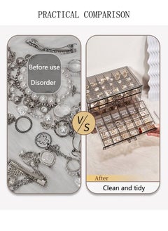 DUNISO Multi-functional Jewelry Storage Boxes And Organizers for Women Girls Velvet Flannelette Earrings Rings Necklace Bracelets Jewelry Tray Storage Case  - Image 2