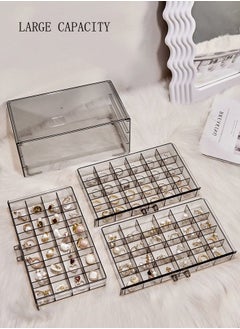 DUNISO Multi-functional Jewelry Storage Boxes And Organizers for Women Girls Velvet Flannelette Earrings Rings Necklace Bracelets Jewelry Tray Storage Case  - Image 3