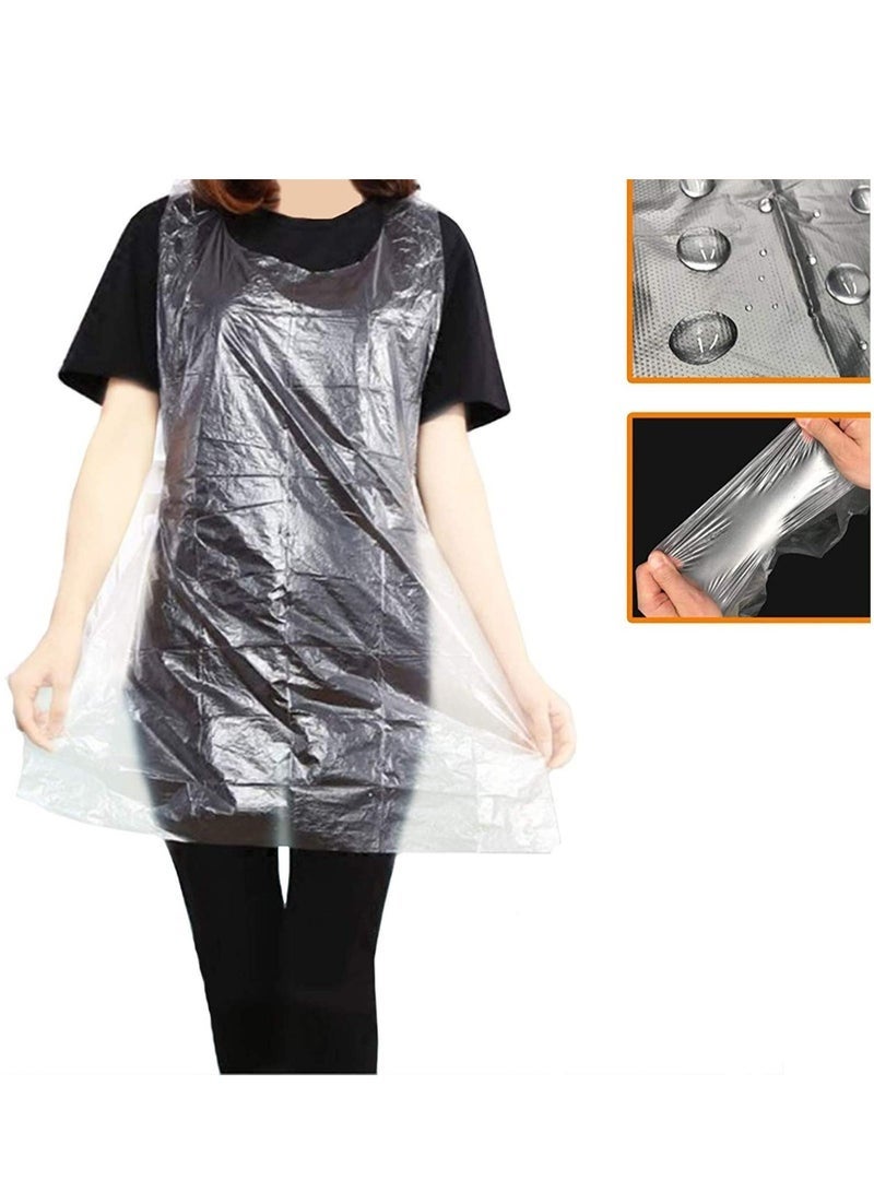 50pcs Disposable Apron Disposable Kitchen Apron Plastic Aprons Polythene Aprons Water and Stain Resistant Material - Image 3