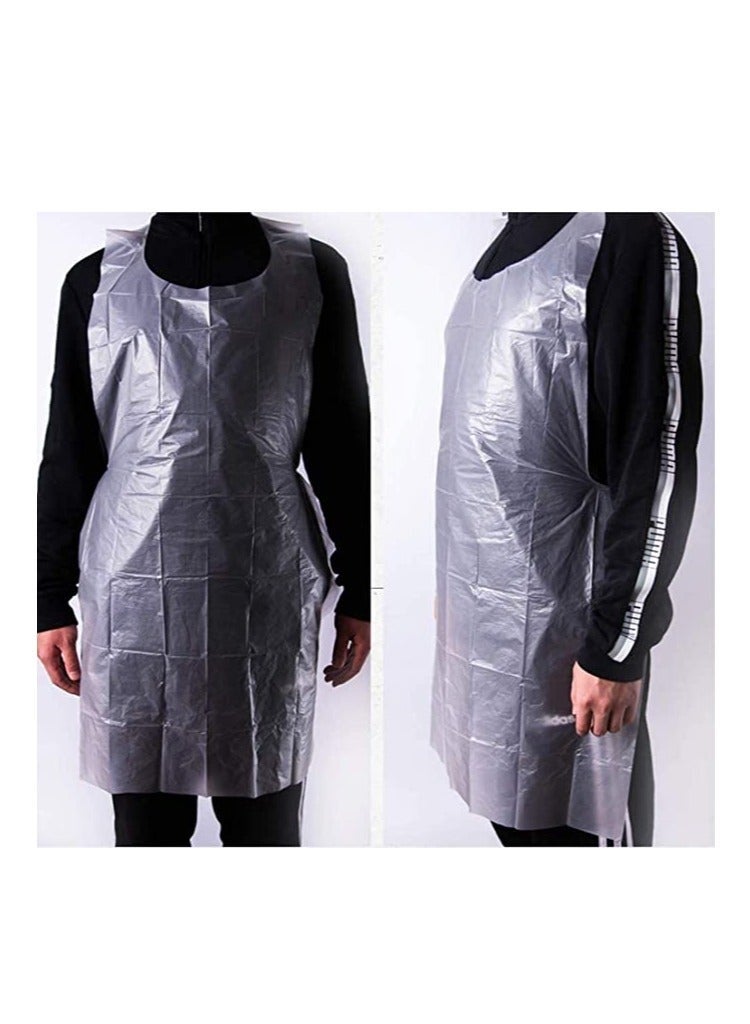 50pcs Disposable Apron Disposable Kitchen Apron Plastic Aprons Polythene Aprons Water and Stain Resistant Material - Image 1