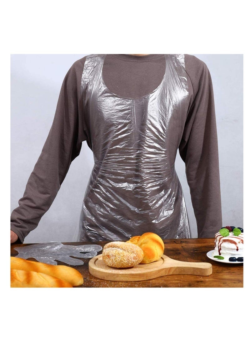 50pcs Disposable Apron Disposable Kitchen Apron Plastic Aprons Polythene Aprons Water and Stain Resistant Material - Image 4