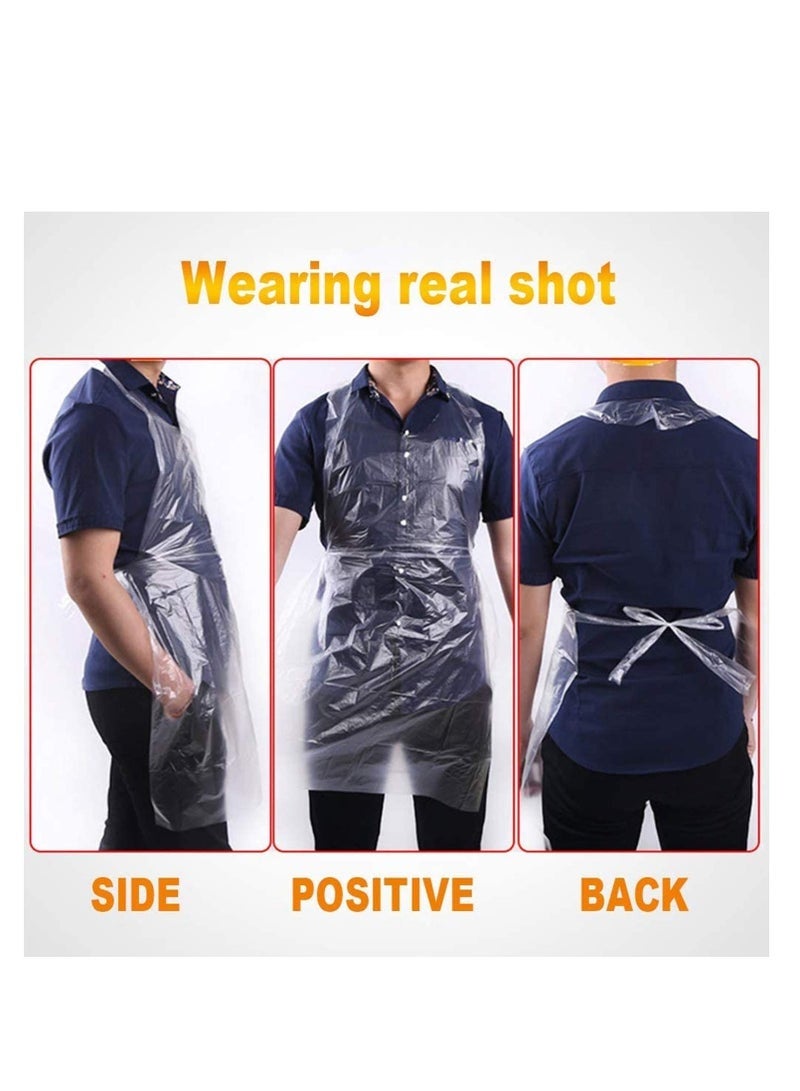 50pcs Disposable Apron Disposable Kitchen Apron Plastic Aprons Polythene Aprons Water and Stain Resistant Material - Image 2