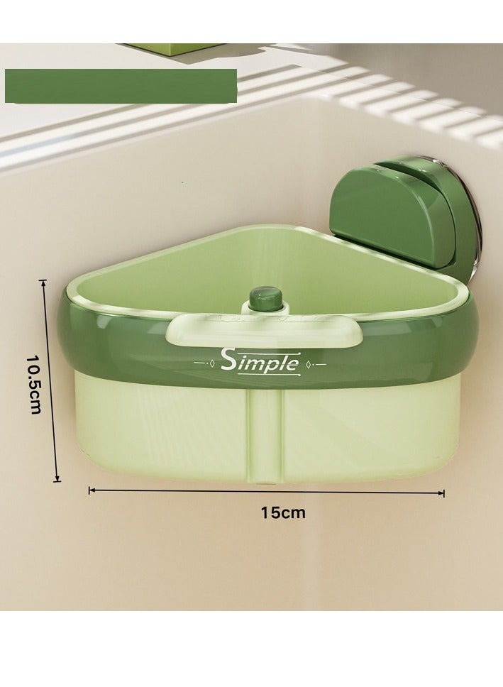 Kitchen Sink Strainer ,Sink Food Catcher Corner Sink Strainer Basket ,Faucet Sponge Storage Rack,Corner Sink Trash Catcher for Food Waste (Green 1PCS) - Image 3