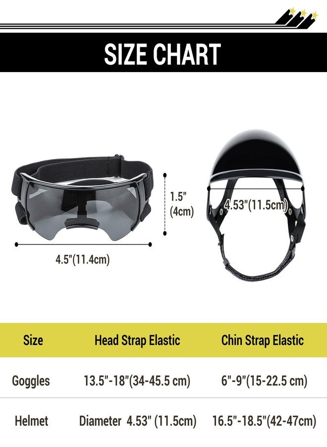 Namsan Small Dog Goggles and Helmet, Dog Motorcycle Helmet with UV Protection Sunglasses for Small Medium Breeds, Hard Doggie Hat with Ear Holes, Adjustable, Black - Image 4