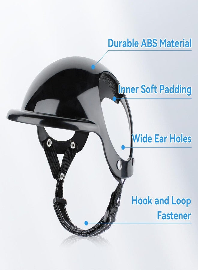 Namsan Small Dog Goggles and Helmet, Dog Motorcycle Helmet with UV Protection Sunglasses for Small Medium Breeds, Hard Doggie Hat with Ear Holes, Adjustable, Black - Image 3