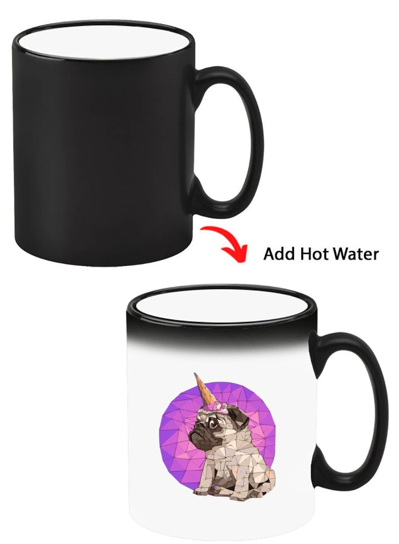Theodor Color Changing Heat Sensitive Ceramic Mug, Image Revealed When HOT Liquid is Added! Puggy - Image 1