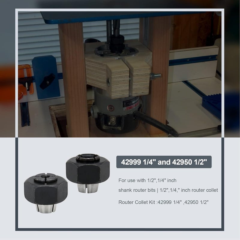 Thaekuns طقم كوليت راوتر 42999 1/4" و 42950 1/2" يناسب نماذج PORTER CABLE - عبوة من 2 - Image 5
