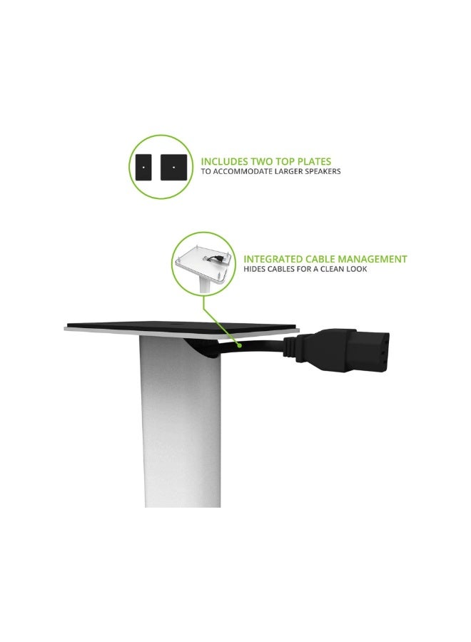 Kanto Audio SP32PLW 32" Bookshelf Speaker Swiveling Floor Stands-White, Pair - Image 4