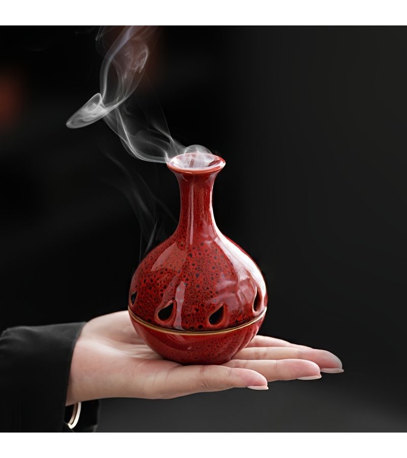 1 تغيير الفرن تحويل طلاء الفرن القديم حامل بخور خزفي ديكور المنزل زينة داخلية منزلية مبخرة موسمية - Image 2
