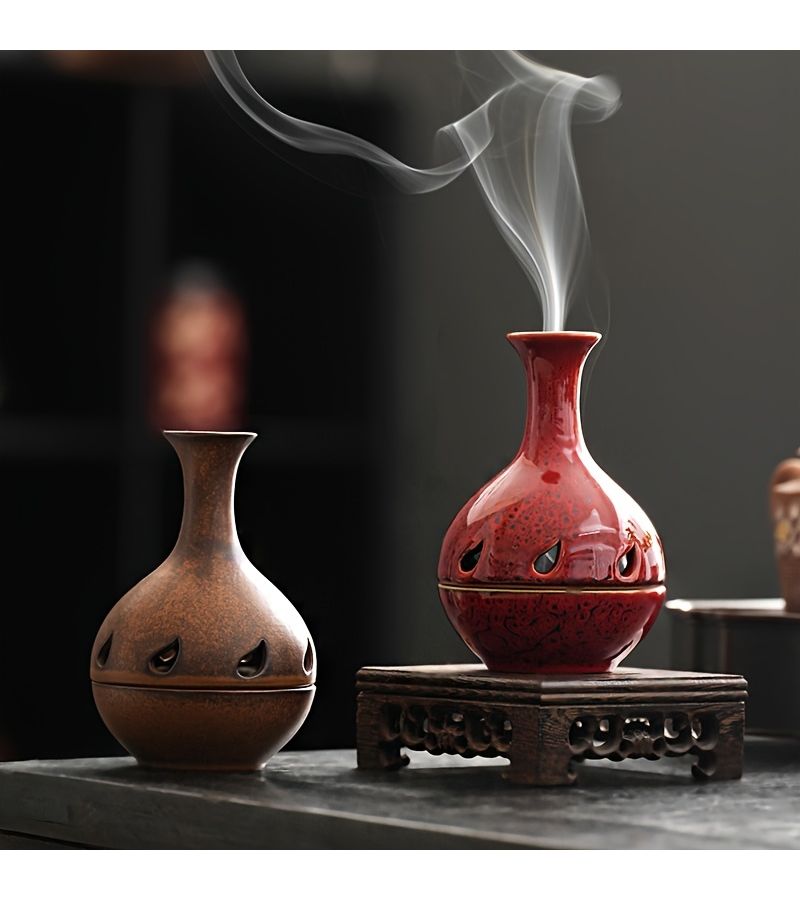 1 تغيير الفرن تحويل طلاء الفرن القديم حامل بخور خزفي ديكور المنزل زينة داخلية منزلية مبخرة موسمية - Image 1
