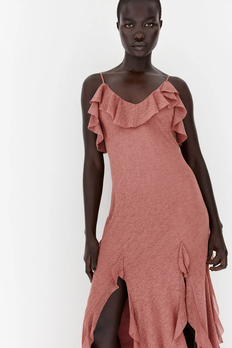 H&M Ruffled Slip Dress