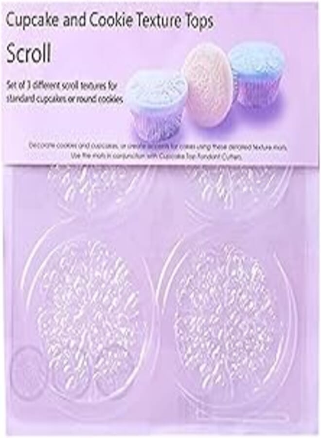 Rustomart Scroll Cupcake and Cookie Texture Tops, Made in China Transparent