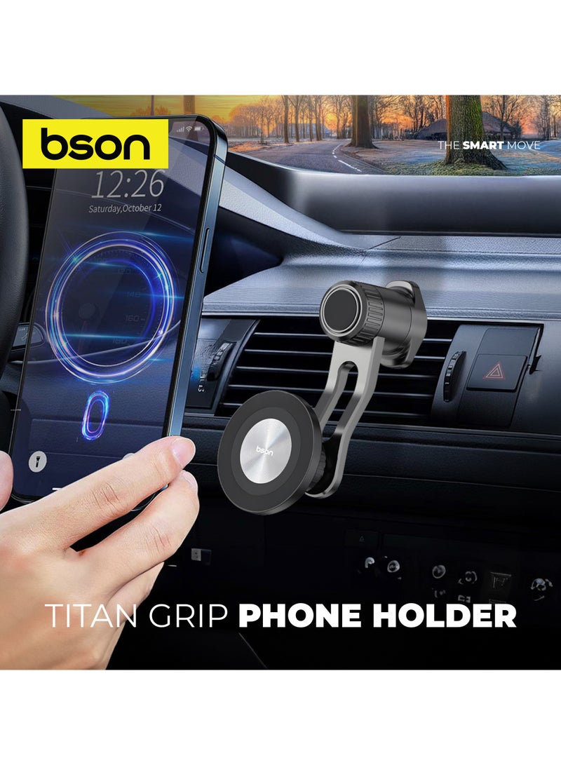 BSON حامل تيتان جريب مع تثبيت مغناطيسي قوي بتقنية ماغسيف ودوران 360° - طول خطاف قابل للتعديل ليتناسب مع الفتحات - تصميم عالمي مدمج للاستخدام اليومي وسهولة الوصول - Image 2