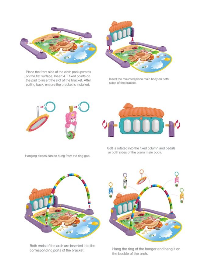 جساي تويز تعليم الطفل الموسيقي حصيرة البيانو النشاط صالة الألعاب الألعاب - Image 2