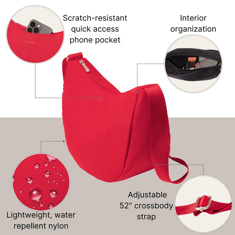 Baggallini Swift Crescent Crossbody Bag for Women - Lightweight 12"x8" Travel Purse Handbag - Image 3