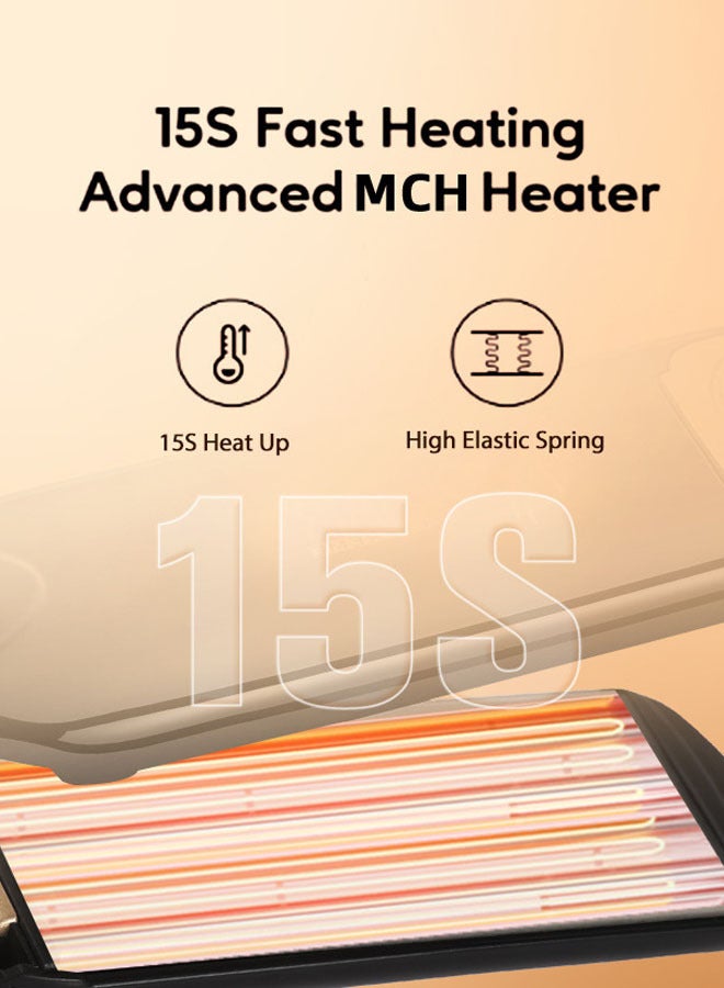 MoeHair Professional Ceramic Hair Straightener with Negative Ions & LCD DisplayExtra-Large Heating Plates for Healthy, Salon-Smooth Hair | Frizz Control & Heat Protection,MO-5079,Black - Image 4