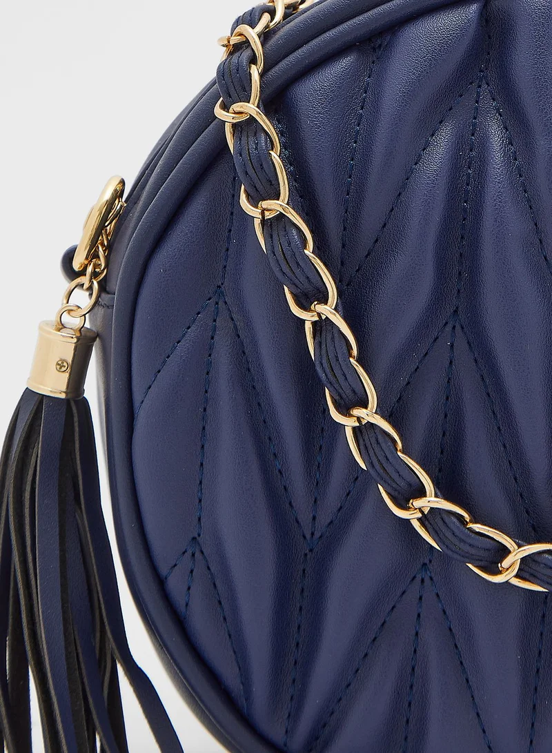 Ginger Quilted Circle Crossbody Handbag
