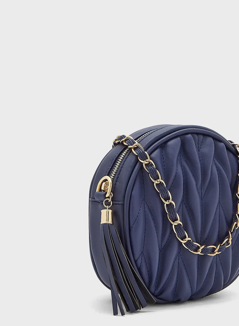 Ginger Quilted Circle Crossbody Handbag