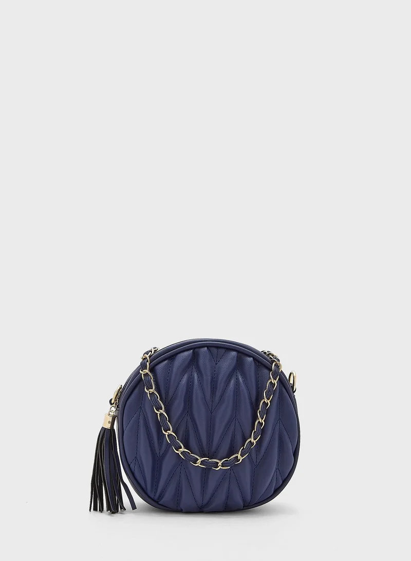 Ginger Quilted Circle Crossbody Handbag