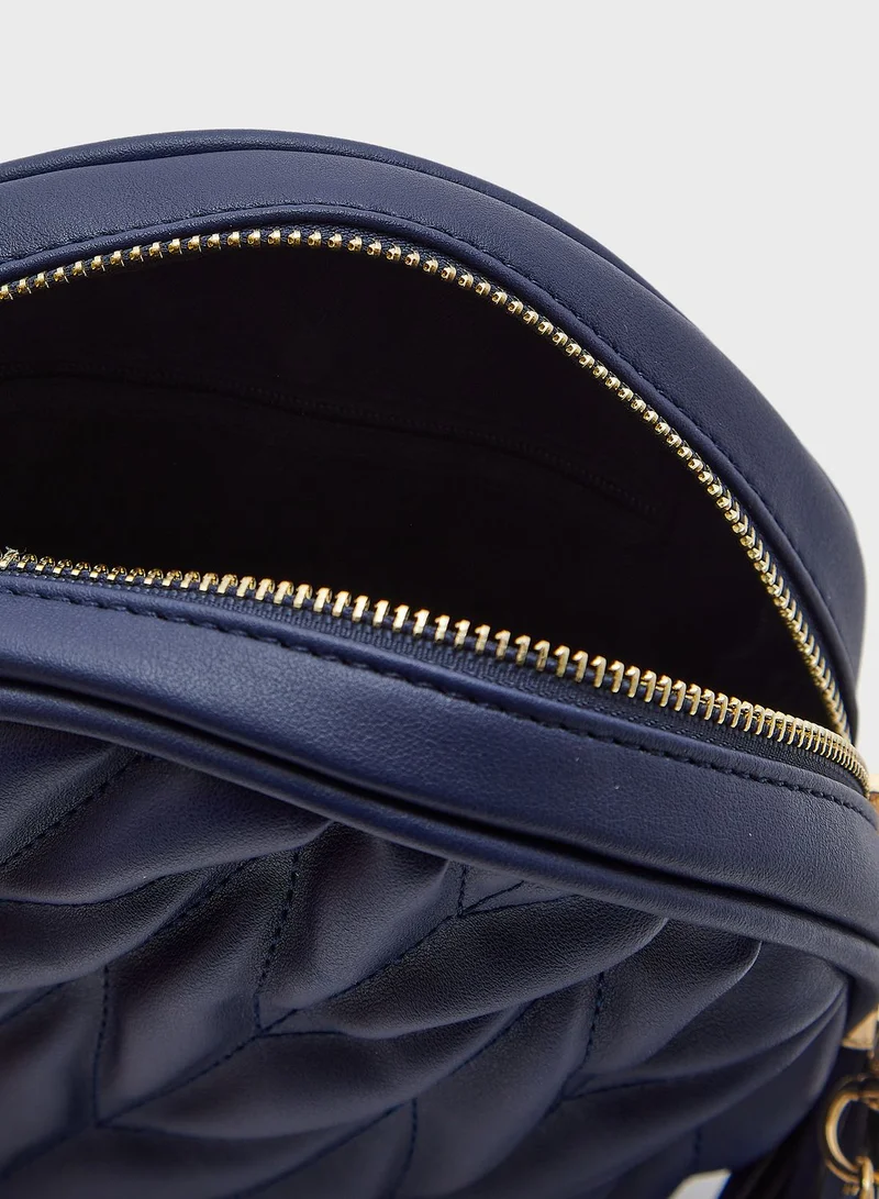 Ginger Quilted Circle Crossbody Handbag