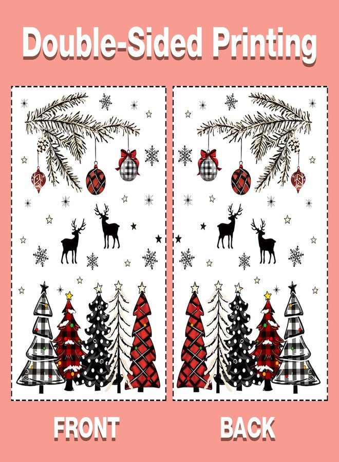 ميهوفوند ملصق نافذة عيد الميلاد الشتوي من MEHOFOND، 8 أوراق، شجرة عيد الميلاد منقوشة باللونين الأسود والأحمر، مناسبة لعطلات عيد الميلاد، لوازم الحفلات المنزلية، ديكور عرض زجاج نافذة المتجر - Image 3