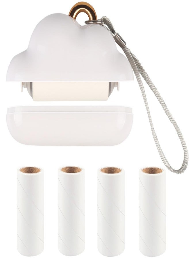 Nokiils Mini Lint Roller Travel Size, Reusable Lint Roller for Travel, Pet Hair Remover Portable Lint Roller for Clothes with 150 Sheets Refillable (White) - Image 1