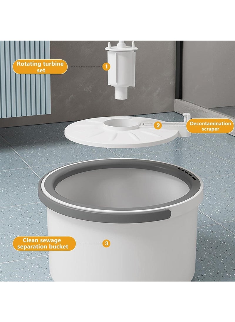 DubaiGallery - Bucket Quick Spin Mop with 2 Microfiber Wet Dry Mophead Floor Cleaning pocha Extendable Handle Removable Wringer 360° Floor Cleaner Mopping Set Reversible - Image 1