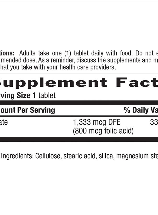 Country Life FOLATE Folic Acid 800 mcg, 100 Tablets - Image 2