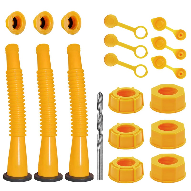 Zoolowua Gas Can Spout Replacement Kit Gas Can Nozzle Replacement 3 KitYellow All gaskets are installed and ready to use upon receipt For 12510 gallon gas can Easy and convenient to use - Image 3