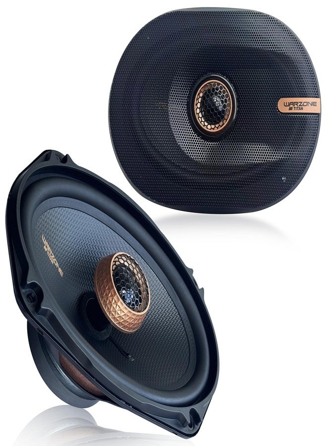 Warzone 2X WZ69PTi 6x9-Inch Super Coaxial Speaker Pair, 4 Ohm, 650W Max, 200W RMS, 92dB Sensitivity, Ferrite Woofer & PEI Dome Tweeter for Pro Car Audio - Image 1