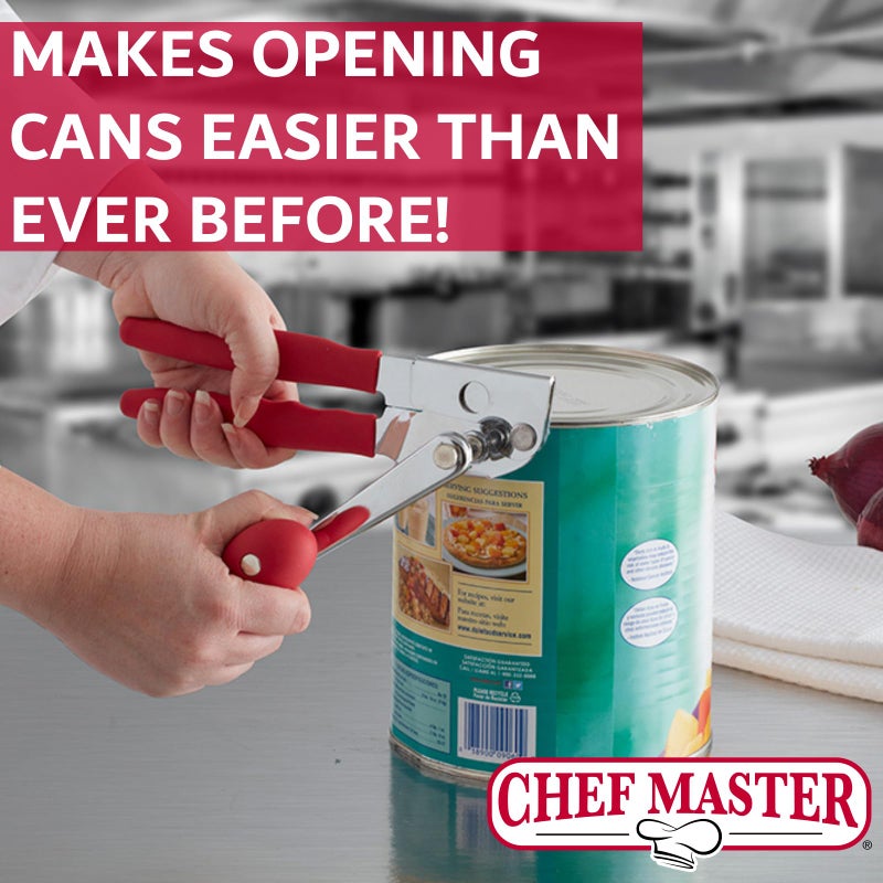 Chef-Master Commercial Can Opener, Heavy Duty Can Opener Manual for Large Cans With Anti-slip Grip, Kitchen Can Opener, Bottle and Can Opener, Professional Can Opener With Crank Handle (90056) - Image 3