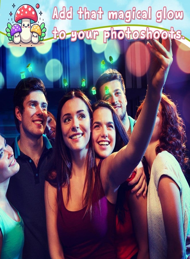 Luinabio 30 Pcs Mini Glow Hair Clips Girls Rave Hair Clips for Women Christmas Music Festival Holiday Party Supplies (Funny Mushroom) - Image 4