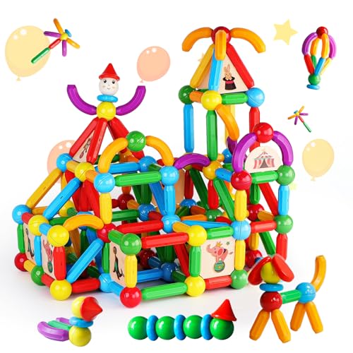 TOKBLOK Magnetic Blocks for 3 Years Old Girls Boys Magnetic Building Sticks Preschool Educational Learning STEM Toys Toddler Montessori Magnet Toys Kids Gift 76Pcs Starter Set - Image 1