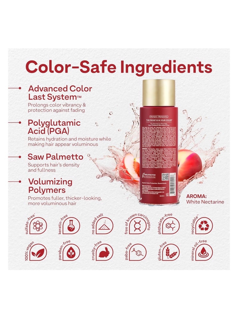 ColorProof - Colorproof Volume Shampoo for Women. Volume Shampoo, White Nectarine Scent, Sulfate Free Shampoo - Image 1