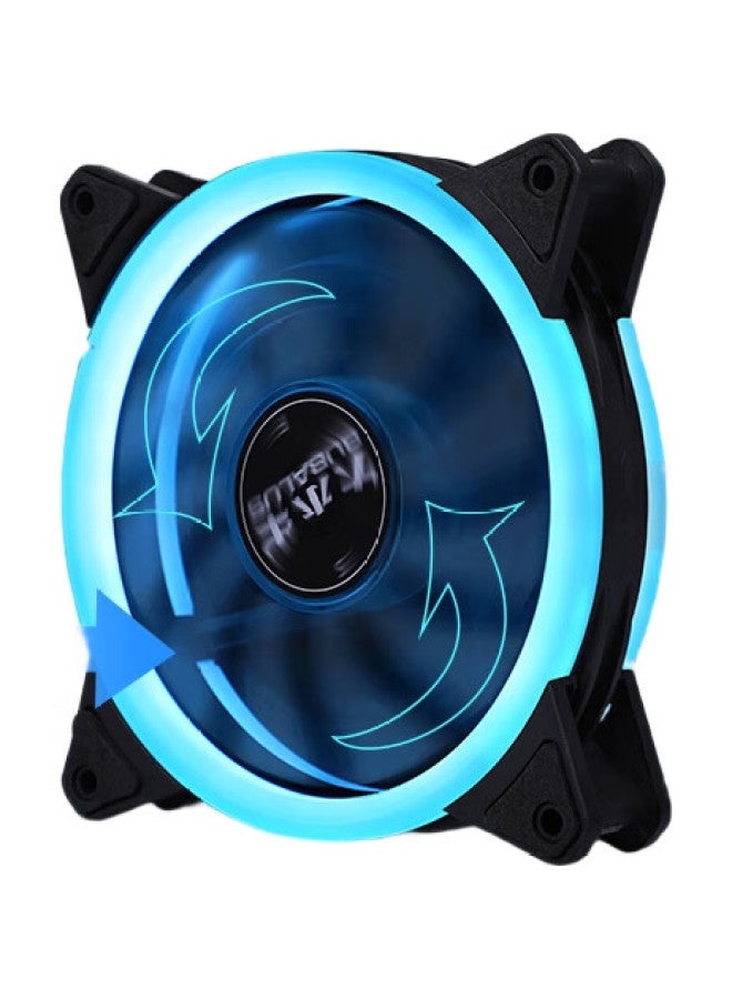 Bubalus Ice Blue 12Cm Case Fan (Cool Blue Light, Air Cooling, Hydraulic Bearing, Computer Fan, Large 4-Pin Daisy Chain) - Image 1