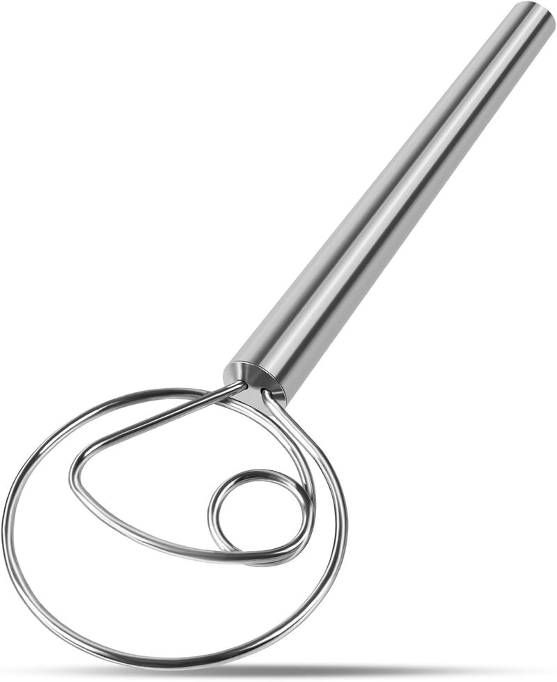 agttete Danish Dough Whisk Stainless Steel Hook Dutch Bread Mixer Hand Tool for Sourdough Baking Making Blending Pastry Pizza - Image 1