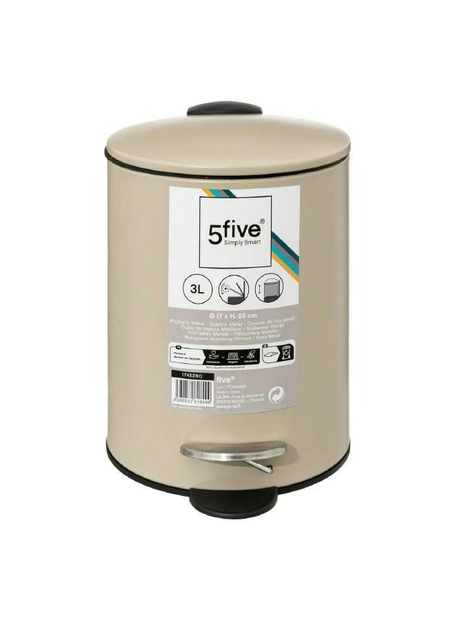 لوفت سلة المهملات الناعمة، الطول 22.5 × العرض 17 × الارتفاع 23 سم، بيج، حديد - 174528O - Image 3