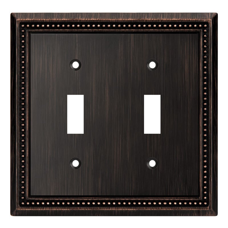 Henne Bery Sunken Pearls Heavy Duty Decorative Wall Plate Switch Plate Outlet Cover Double Toggle Aged Bronze