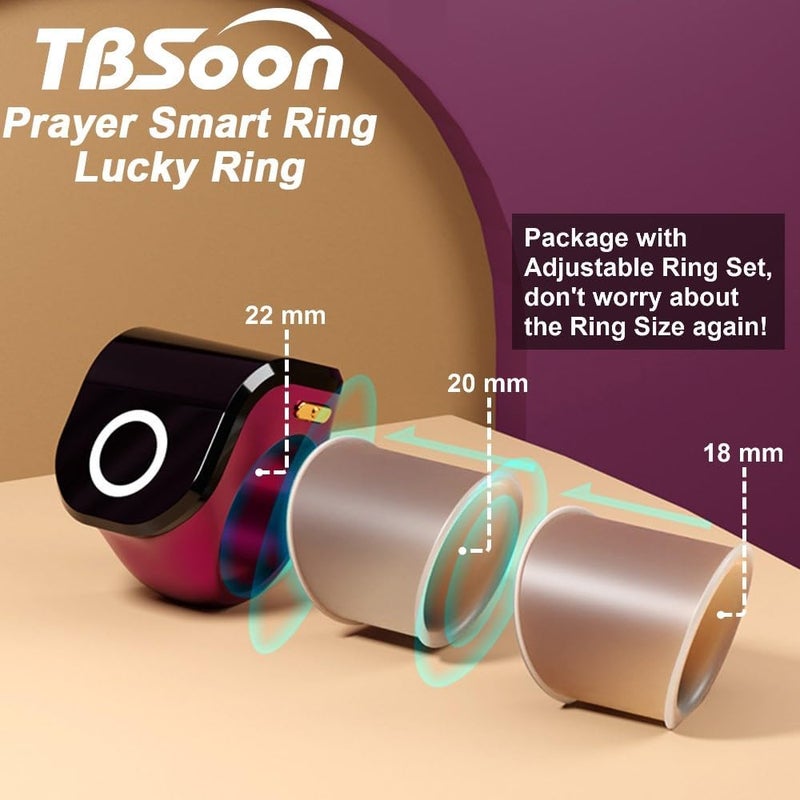 شاشة الصلاة خاتم ذكي - Tasbih مع شاشة OLED، البطارية، ميزة العد - ملابس يومية عصرية وهدايا للرجال والنساء - Image 5